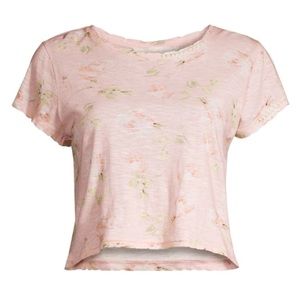 NWT Love Shack Fancy Ruben Cropped Tee Ballet Pink size M